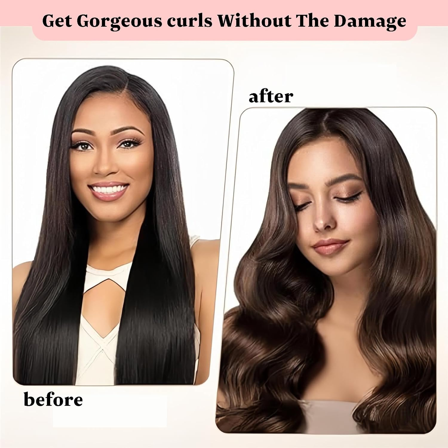 Heatless Hair Curler Rod Headband for Hair Styling, Sleep Overnight Heatless Curling Rollers Set Styling Tools, 4 Pack Pink Curling Rods with One Silk Head Scarf