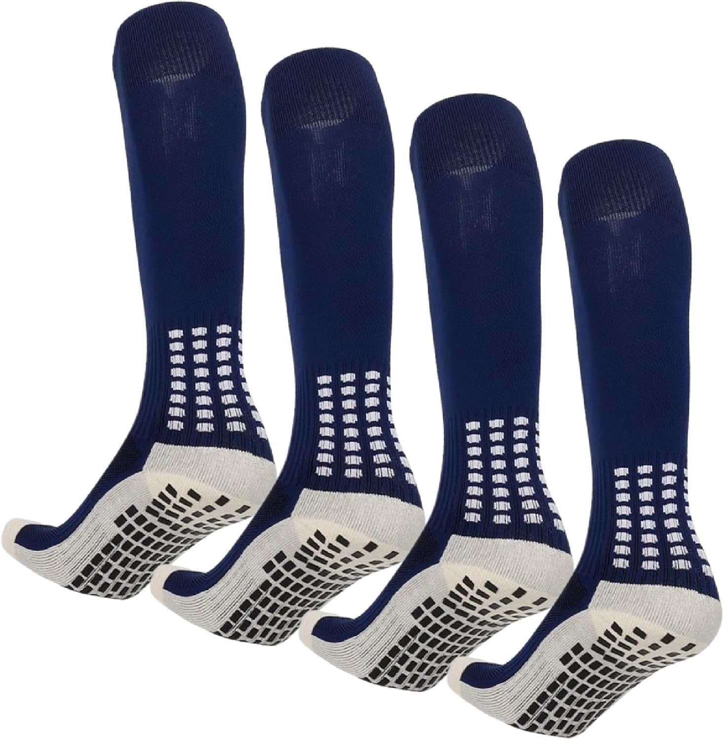 Dress Cici Men'S Knee High Running Socks with Cushion Comfort, Silicone Grip Athletic Socks for Basketball and Football Etc (2 Set)