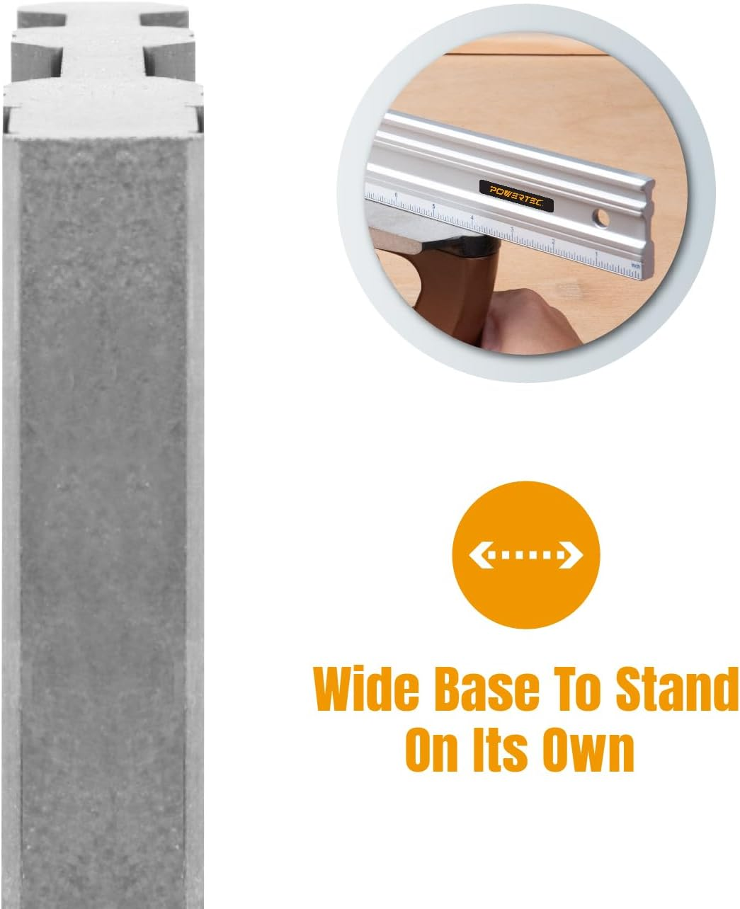 POWERTEC 18 Inch Straight Edges, Straight to within .001'' over 18'' Machined Flat, Precision Woodworking Tools for Table Saw, Router Table, MDF Workbench Top, Jointers, and Planers. 71213 image number 6