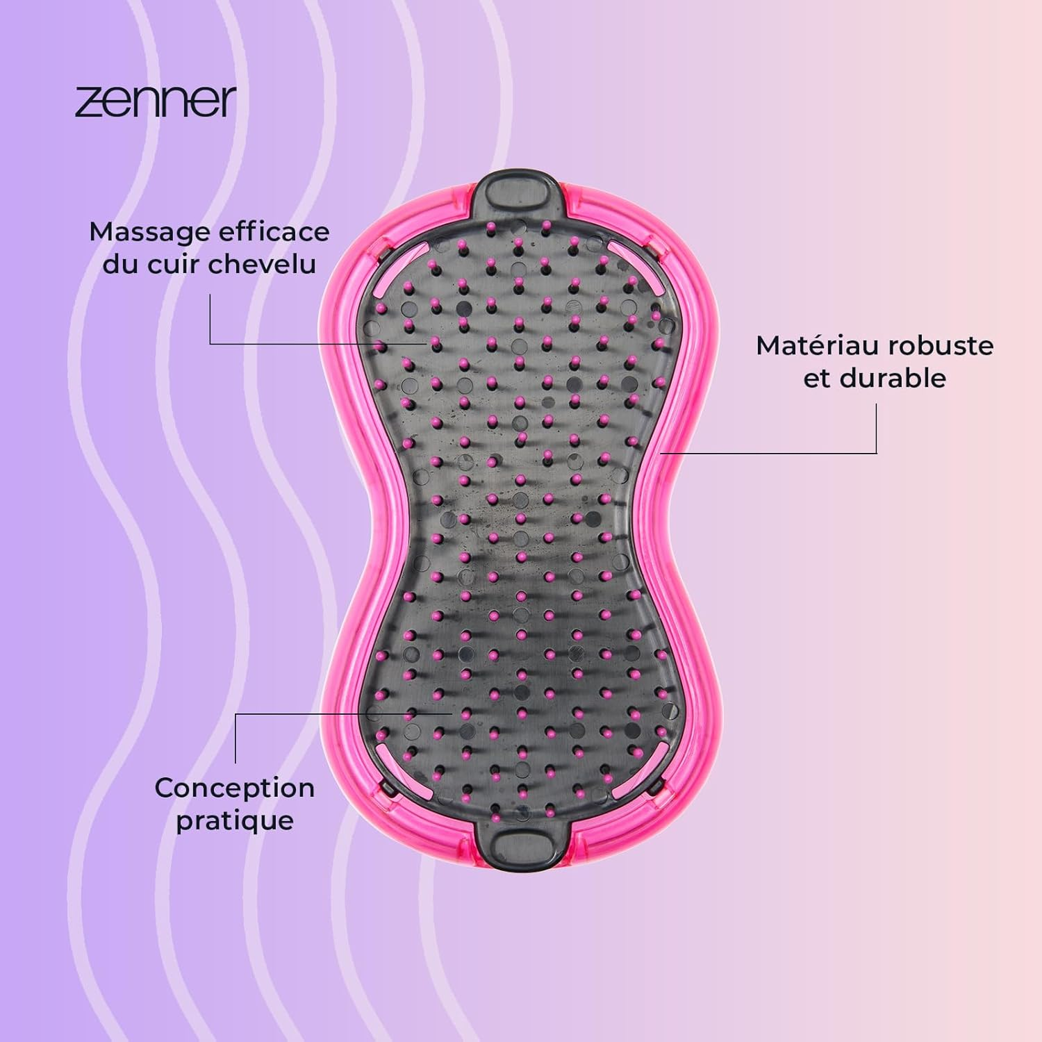 Zenner DUOO Brush - 2-In-1 Detangling Brush for Wet and Dry Hair - Reversible Design with Integrated Storage Compartment - Easy to Clean for Everyday and Travel image number 3
