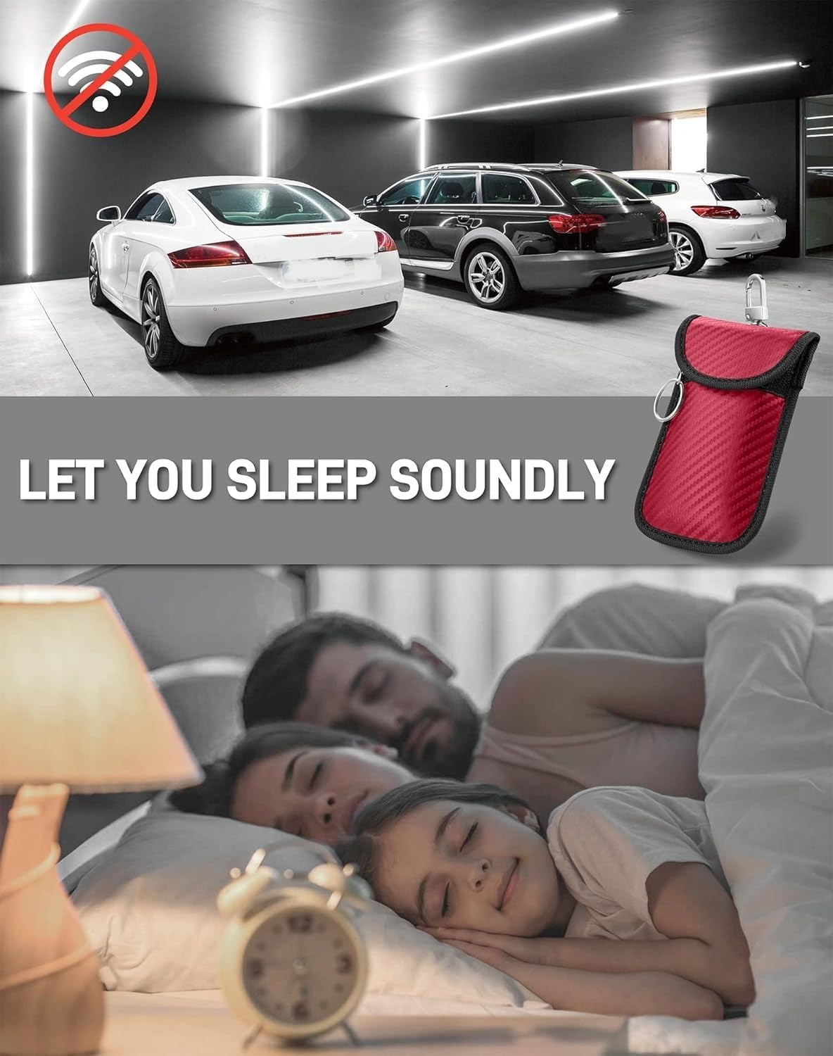 Car Key Protector(2 Pack)&ndash; Car RFID Signal Blocking, Car Security Protection, Anti-Theft Pouch, Anti-Hacking Case Blocker (Red, One Size) image number 4