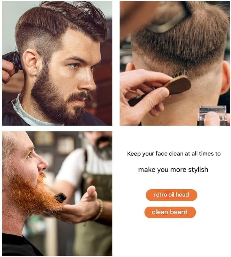 Nylon-Bristled Cleaning Brush，Clean up Broken Hair and Comb Beard Brush (Black, One Size) image number 2