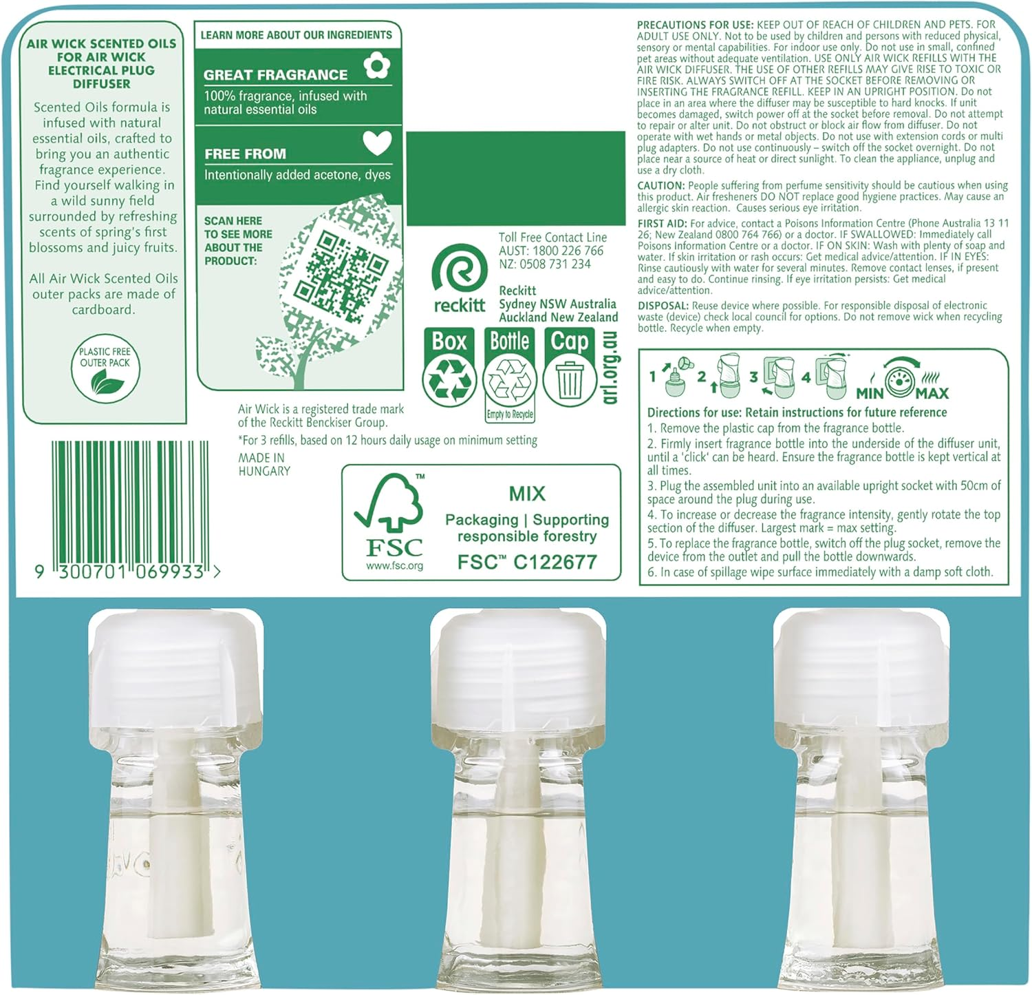 Air Wick Pure Liquid Electric Spring Delight Spray Refill 19 Ml (Pack of 3) image number 1