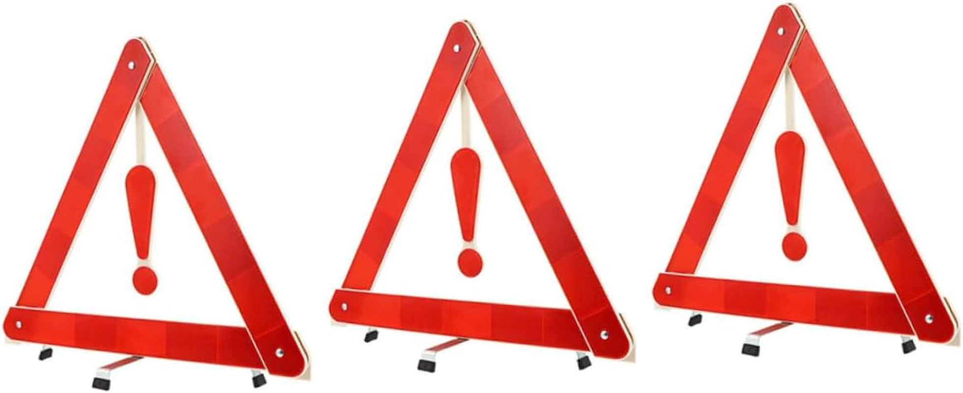 3Pcs Reflective Triangle Warning Signs Foldable Emergency Roadside Safety Kit for Vehicles and Trucks 302 Small Box image number 5