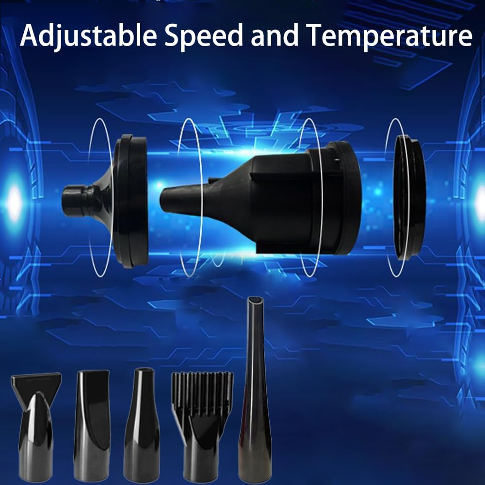 Dog Dryer,High 3200W/4.3HP Velocity Dog Hair Dryer with 5 Nozzles, Adjustable Speed, Constant Temperature Low Noise Professional Grooming Dryer,Black image number 3