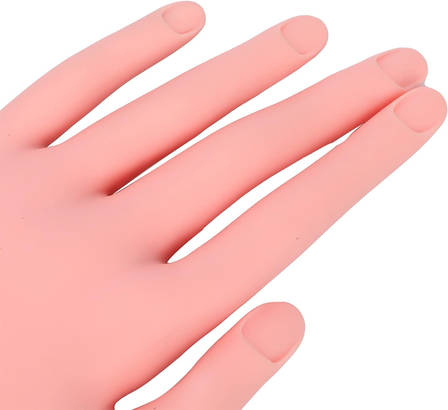 Practice Hand for Nails, Flexible Bendable Nail Hand Nail Practice Hands Silicone Realistic Nail Training Practice Hand Stand for DIY Manicure for Art Display image number 5
