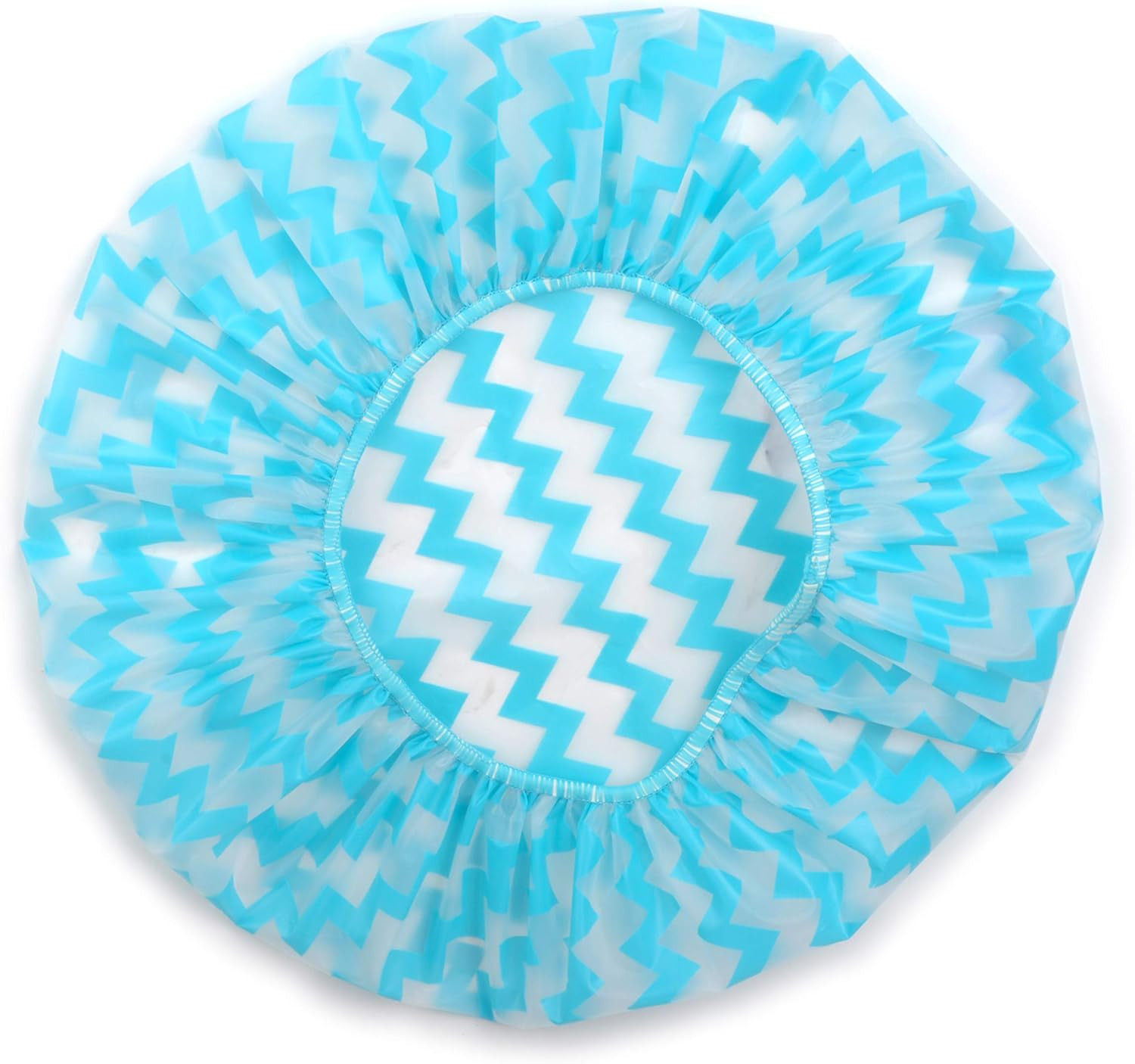 Basicare Deluxe Shower Cap Clear with Black Dots Reusable One Size Fits All