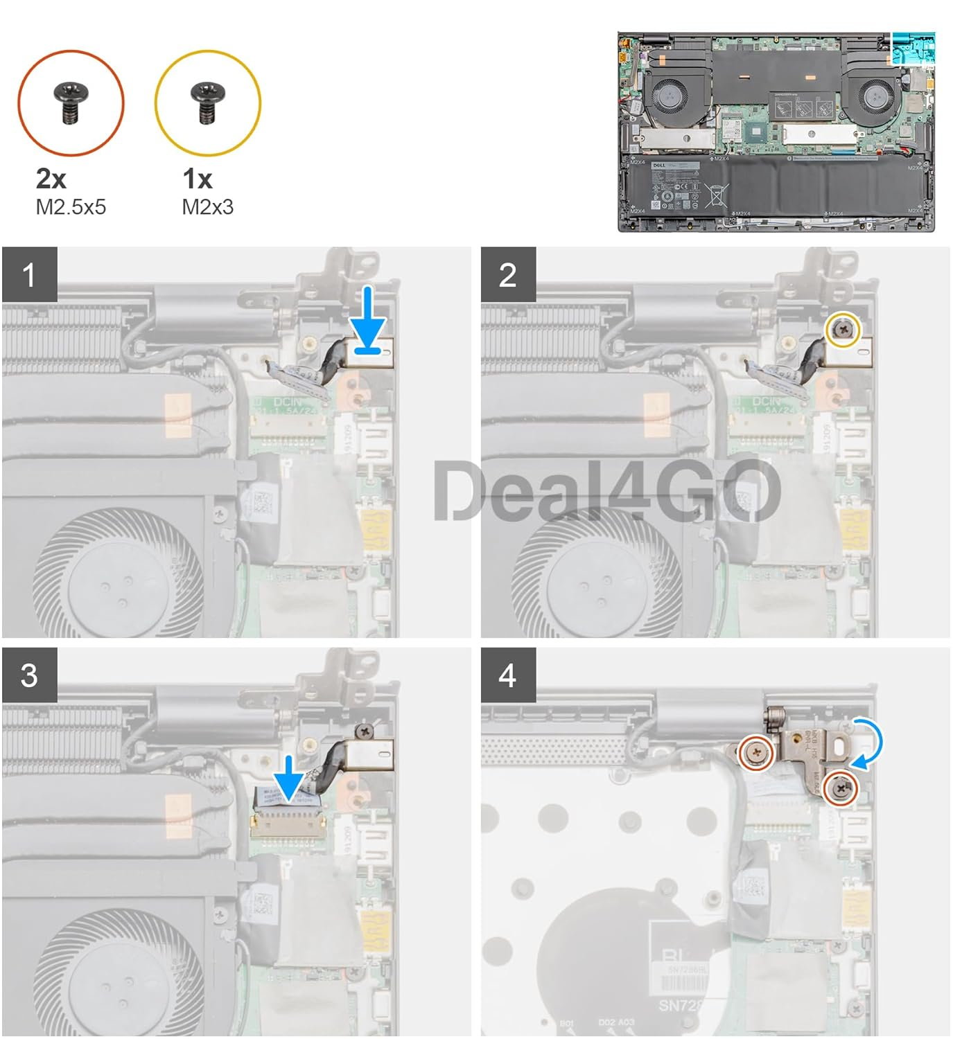 Deal4Go DC Power Jack Connector Cable MYXCJ 0MYXCJ Replacement for Dell Inspiron 15 7501 7500, Vostro 7500 image number 2