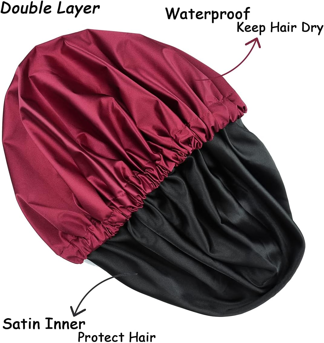 Wash Shower Cap Waterproof Bonnet for Long Braids Dreadlocks Women Extra Large image number 5