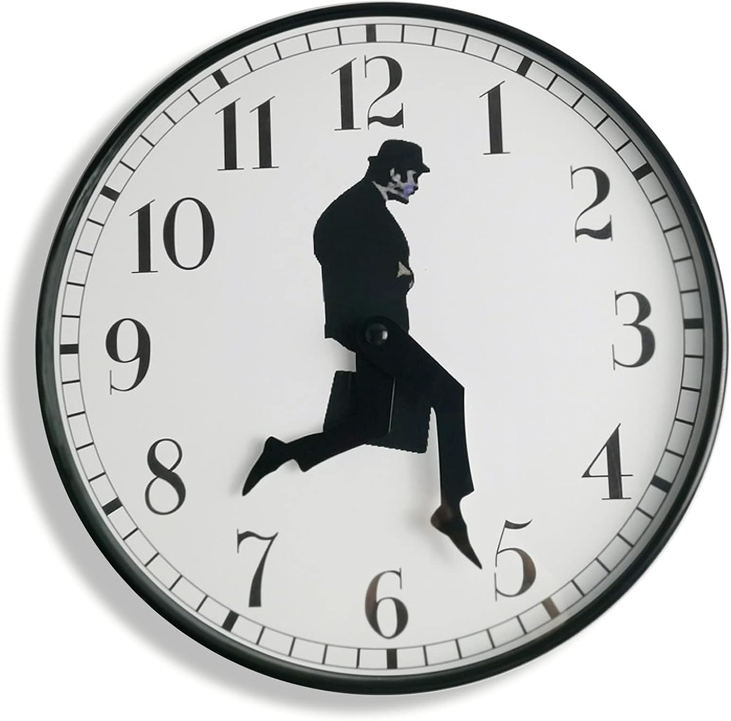 TANKRIN Ministry of Silly Walks Clock, Silly Walk Wall Clock, a Interesting Wall Clock for Bedroom Kitchen Living Room, Novelty Home Decor Gifts (Black)