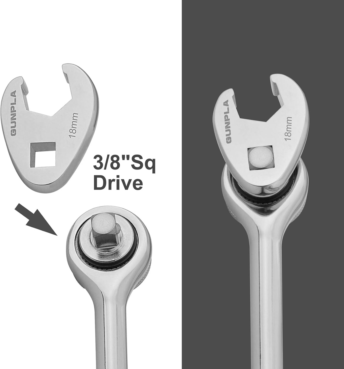 Gunpla 13 Pieces Crowfoot Wrench Set, 8-22Mm Open End Drive Metric Flare Nut Head Chromium Molybdenum Steel Rust Resistant Tool Kit Driver Crows Foot Spanner Wrenches