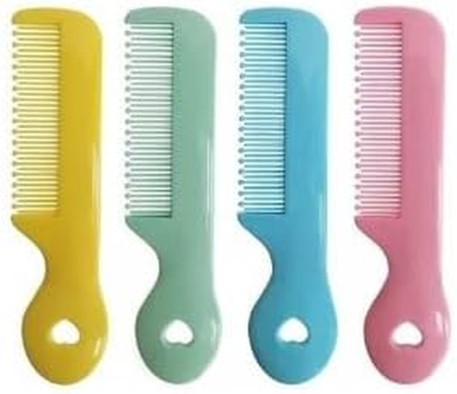 Pack of 4 Colorful round Tip Bristles Baby Cute Comb Baby Grooming for Sensitive Scalp Skin, for Nursery Newborn Infant Girl Boy Kids Comb Baby,Grooming and Healthcare Kits