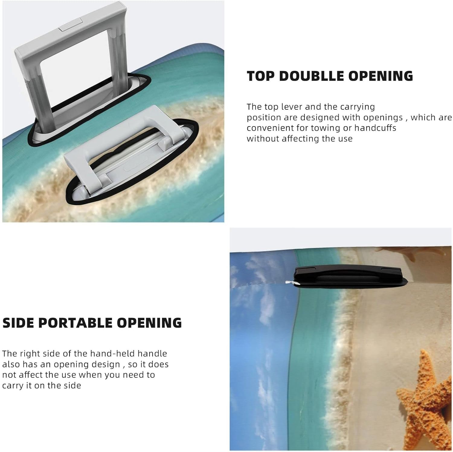 Summer Starfish Seashell Luggage Cover Washable Suitcase Protector Anti-Scratch Suitcase Cover Fits 18-32 Inch Luggage image number 1