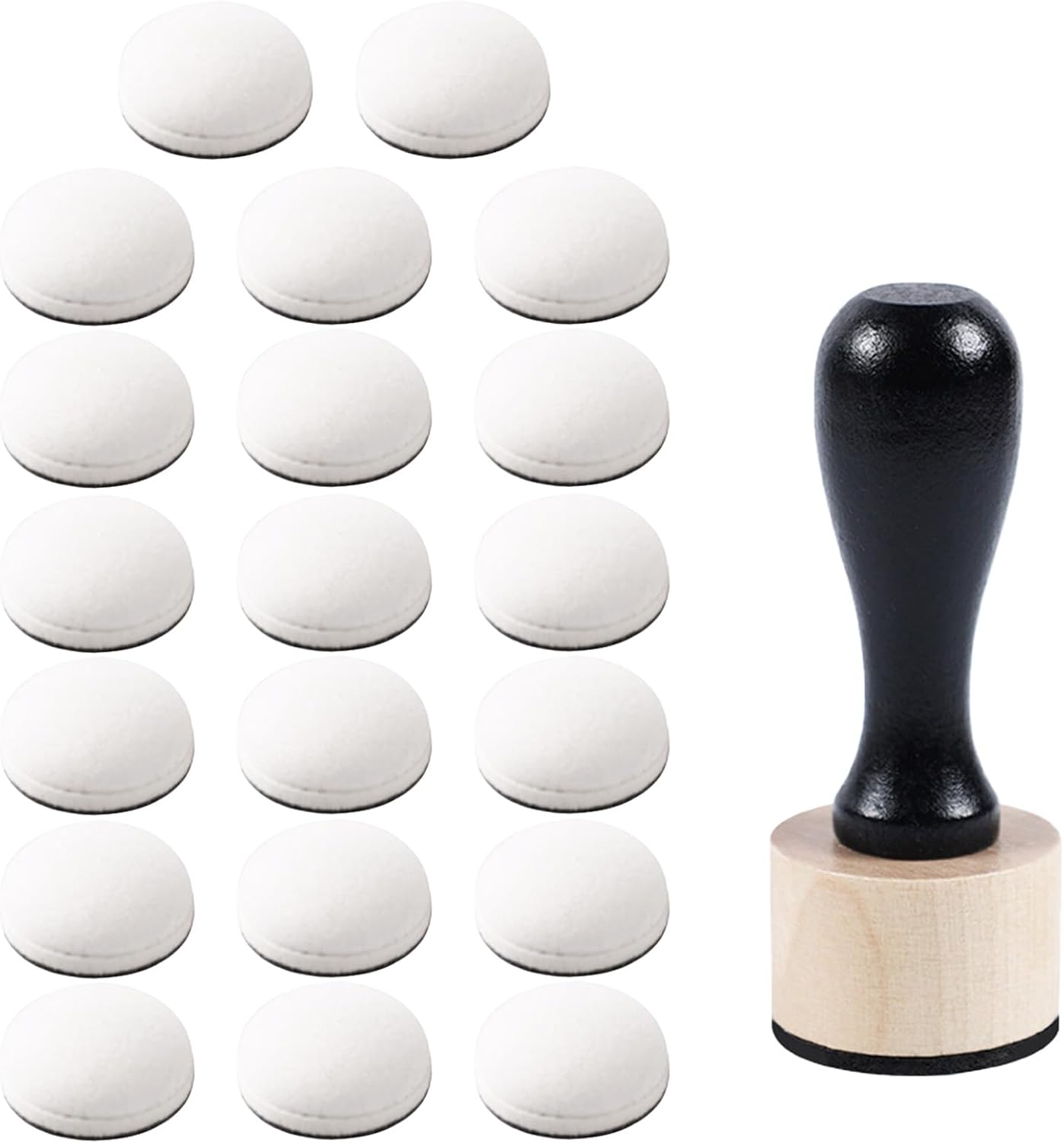 CENZICOM 21 Packs Mini round Ink Blending Tool with Foams Set for Drawing, Distressing, Blending and More (Black-White(Round Sponge+Handle))
