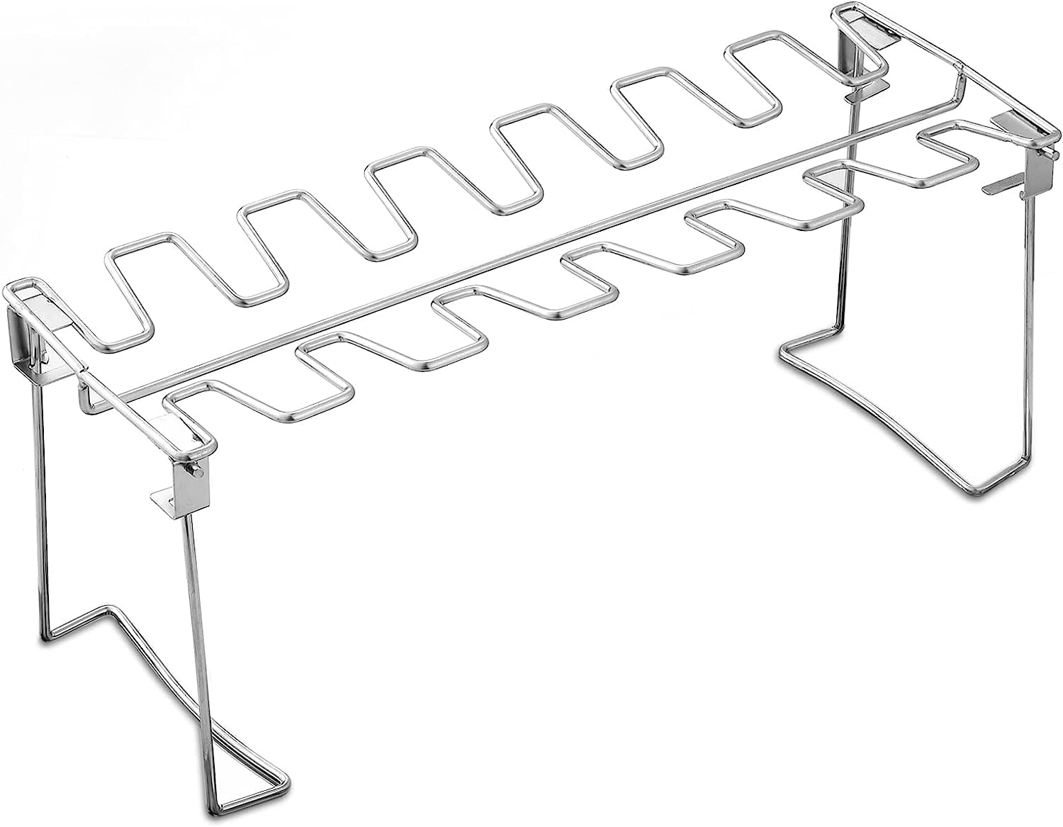 Chicken Leg and Wing Rack for Grill Smoker Oven - Easy to Use 14 Slots Chicken Leg Rack - High Grade Stainless Steel Chicken Wing Rack Chicken Drumstick Holder for Perfect Cook image number 1