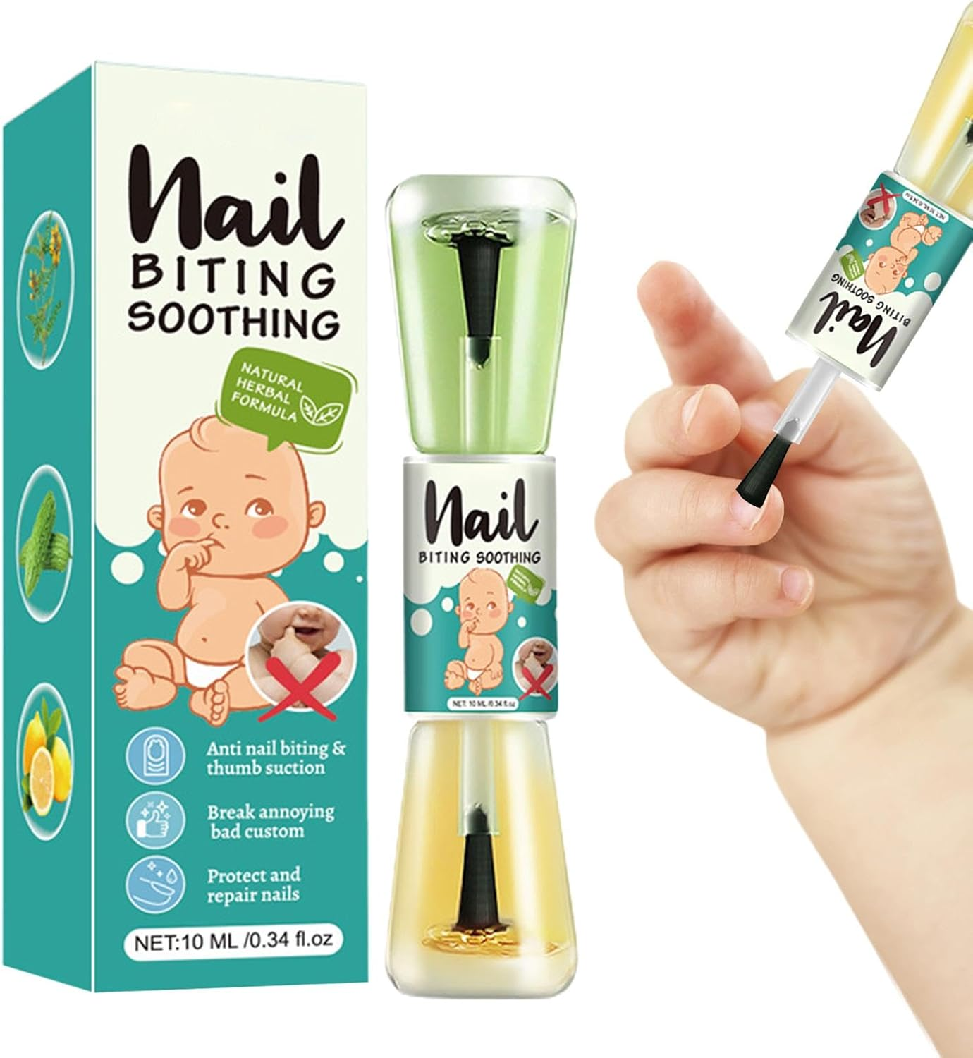 Bitter Nail Water | Liquid Bitter Tasting Nail Polish for Kids - Natural Plant Extracts Nail Care Tool for Newborns, Kids, Teens, and Adults image number 3