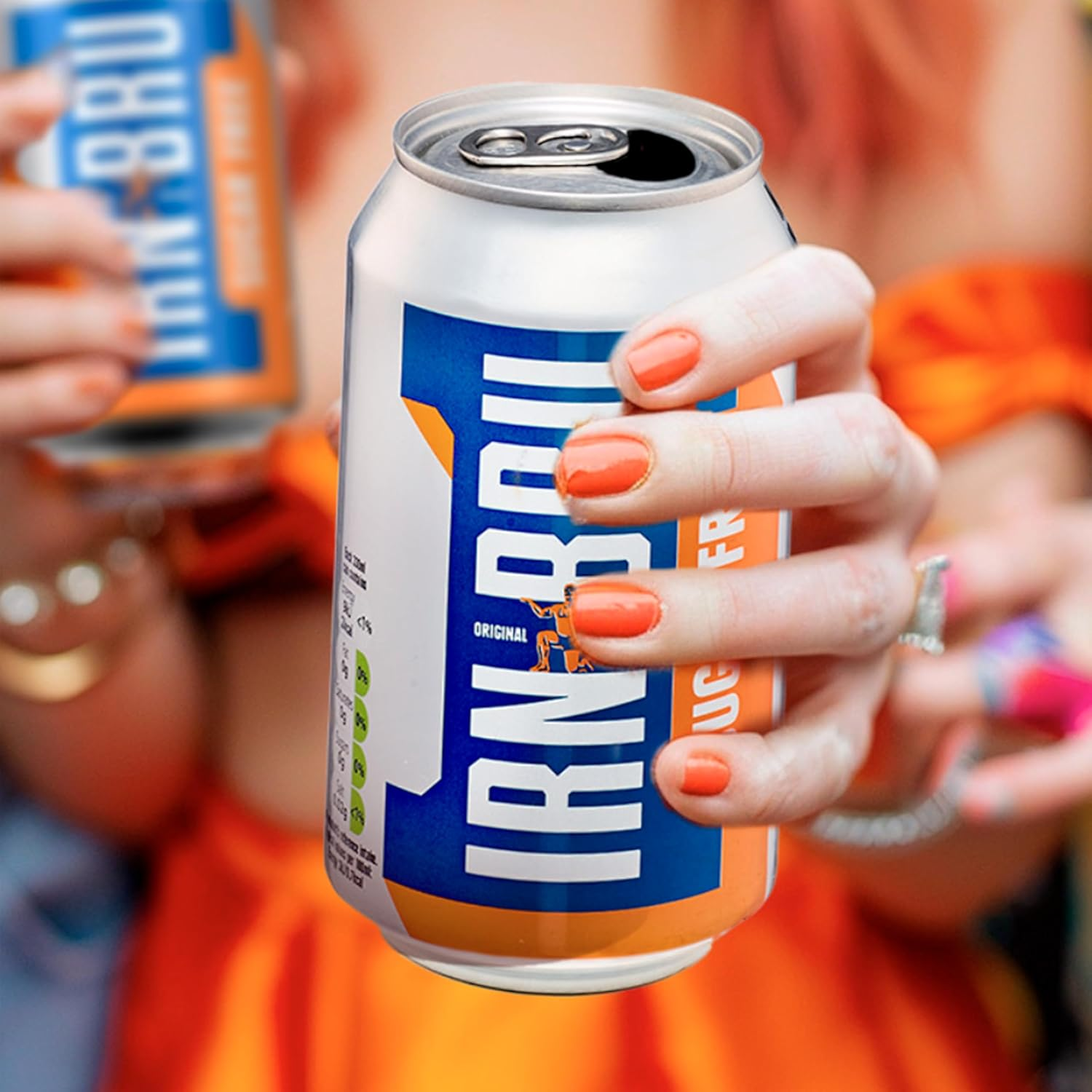 IRN-BRU Sugar-Free Diet, 24 Pack Zero No Sugar & Low Calorie Fizzy Drinks Multipack Cans - 24 X 330Ml Cans image number 3