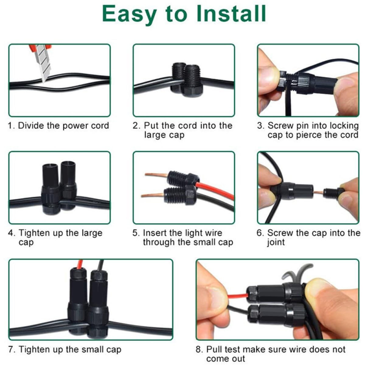 Didiseaon 4Pcs Low Voltage Wire Connectors Waterproof Electrical Connectors for Landscape Lighting with Twist Lock, Suitable for Garden Lights Wiring and Outdoor Use image number 4