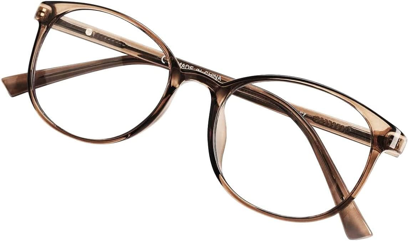 OPTOFENDY Blue Light Blocking Glasses Women, TR90 round Gradient Computer Eyeglasses, anti Eyestrain Eyewear - Clear image number 6