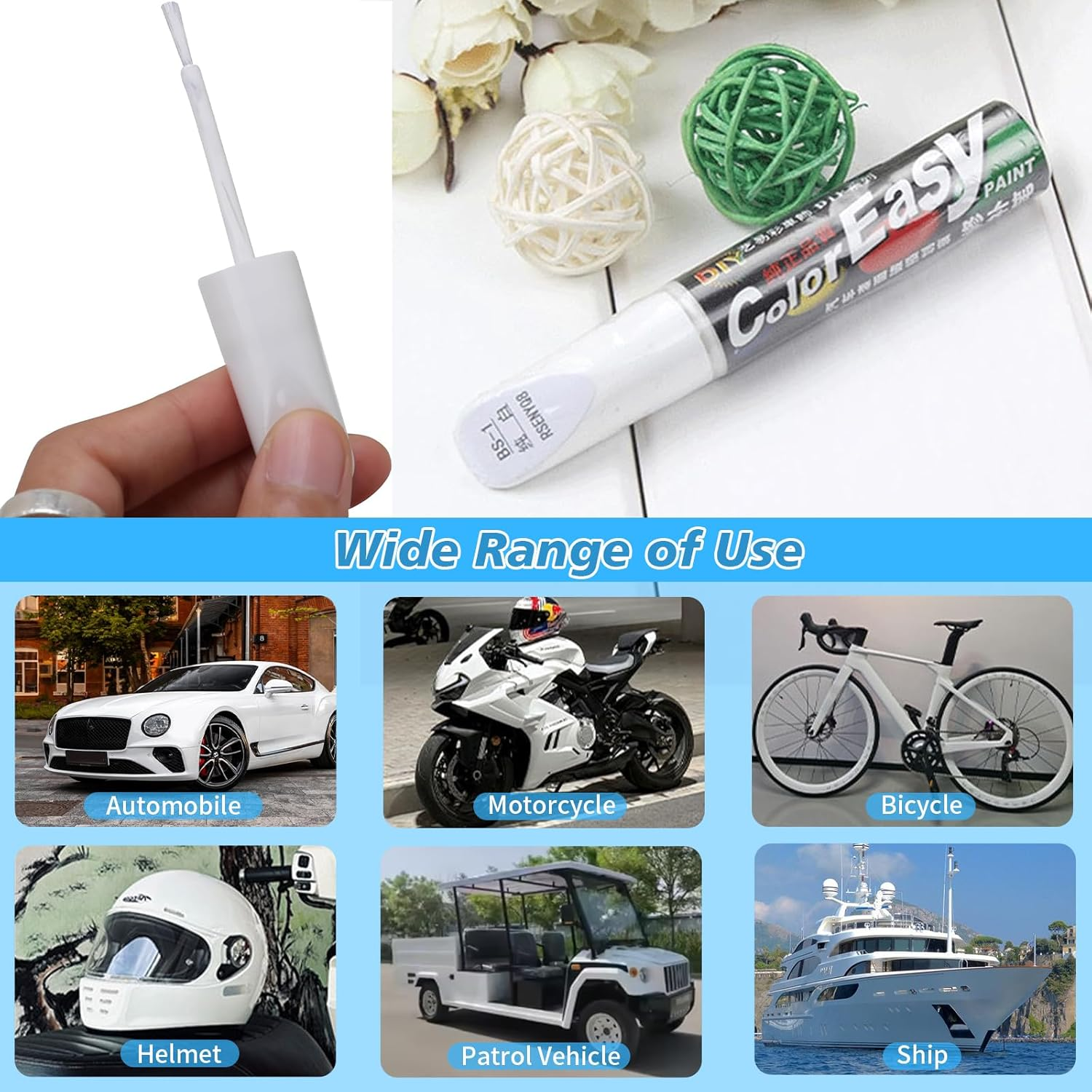 2 Pcs Touch up Paint Pen for Cars, Quick & Easy Vehicle Scratch Repair Paint Kit, Automotive Scratch Remover Pen for Cars, Trucks, Suvs - Effective Glossy Paint Fill Pen for Minor Scratches (White) image number 4