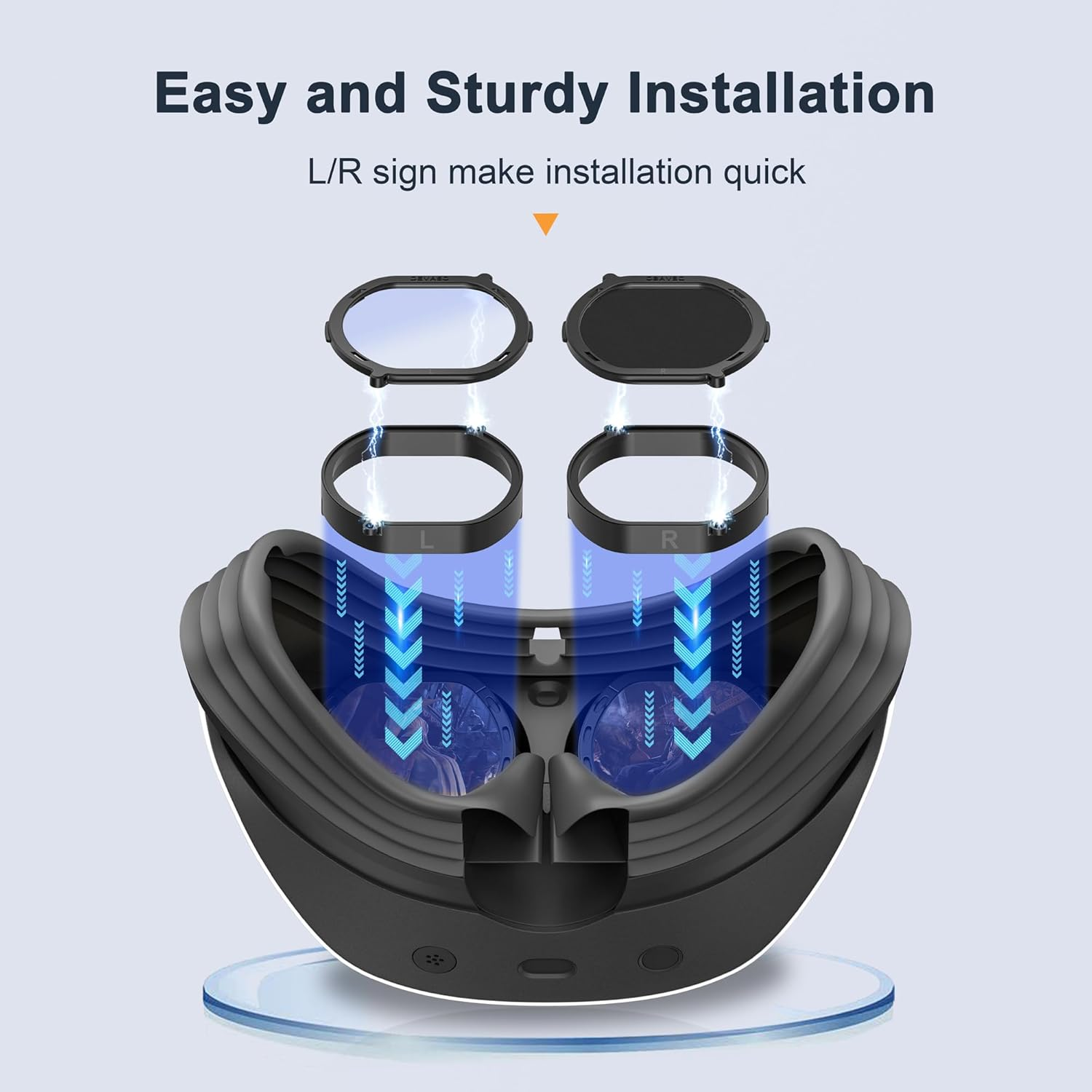 DEVASO Lens Protector Cover Kit for Playstation VR2, Protector Accessories Compatible with PS VR2, Glasses Spacer Anti-Scratch Ring with Blue Light Blocking Glasses for PSVR2, Anti-Scratch & Easy to Install image number 6