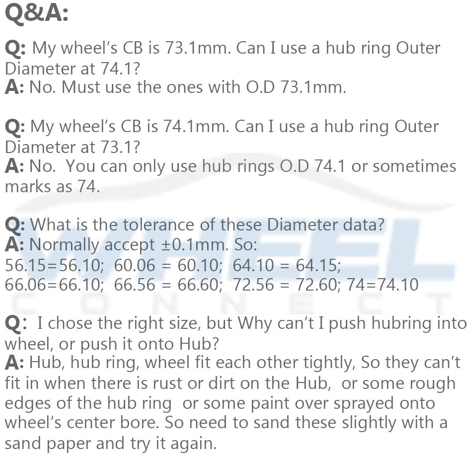 WHEEL CONNECT Hub Centric Rings, 106 to 78.1, Set of 4, Aluminium Alloy Hubrings, O.D:106 (106.1) - I.D:78.1Mm. A