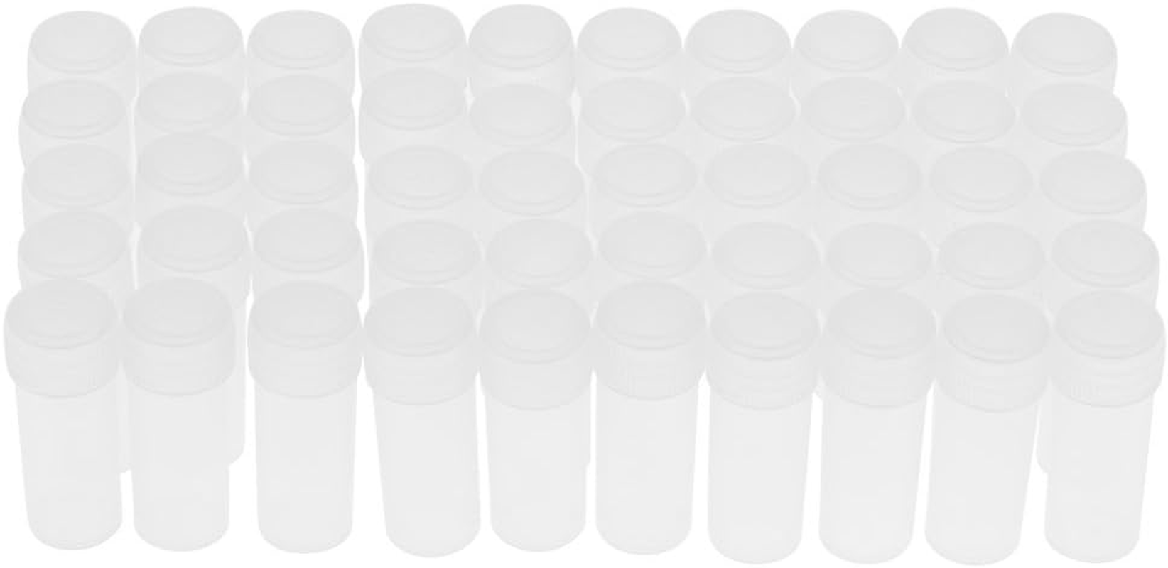 EVGATSAUTO 5Ml Sample Bottles, 50Pcs Plastic Vials White Translucent with Good Hardness Sealing for Paste Solid Powder Pills Seeds image number 3