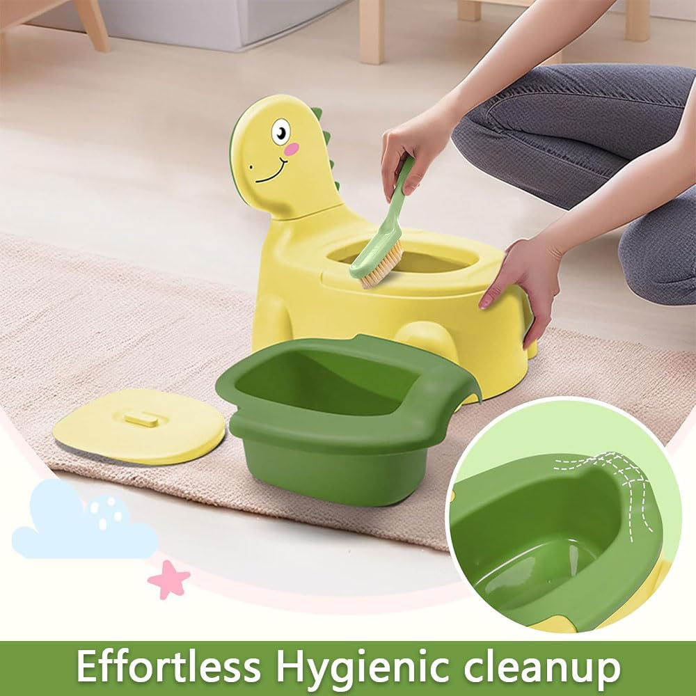 Dinosaur Potty Training Seat - Comfortable Toddler Potty Toilet Seat with Non-Slip Mat, Backrest & Soft Lid, Safe, Portable Potty Training Chair for Boys & Girls 1-6 Years image number 5