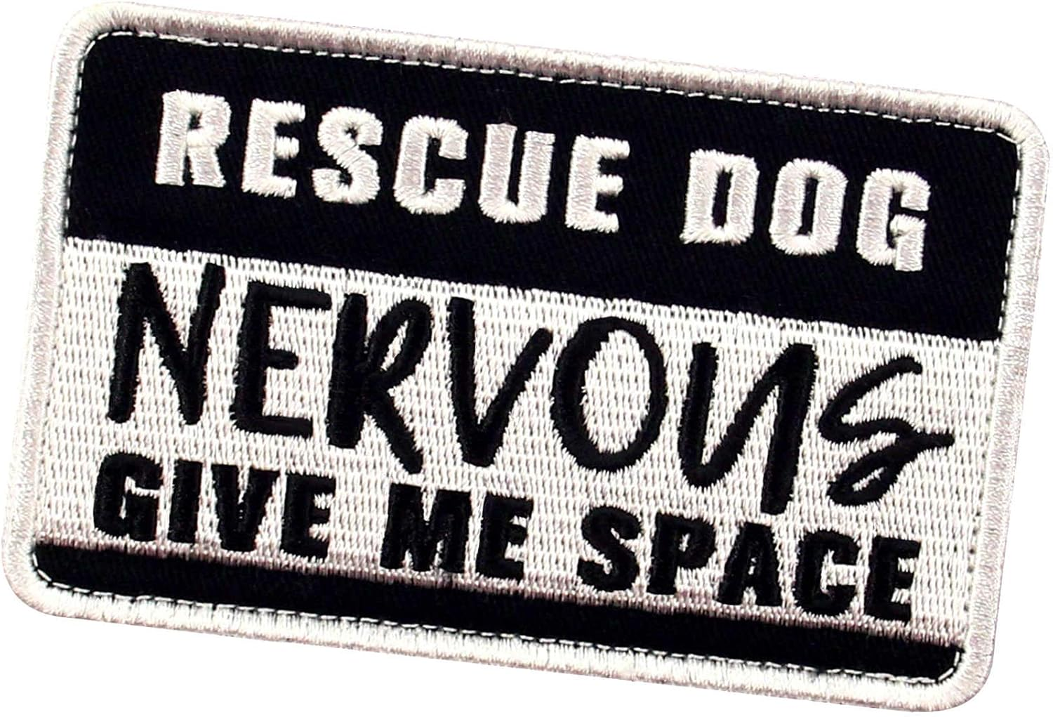 Tailwag Planet Rescue Dog Nervous Give Me Space Morale Tactical Patch Embroidered Badge Fastener Hook & Loop Emblem - Service Dog image number 4