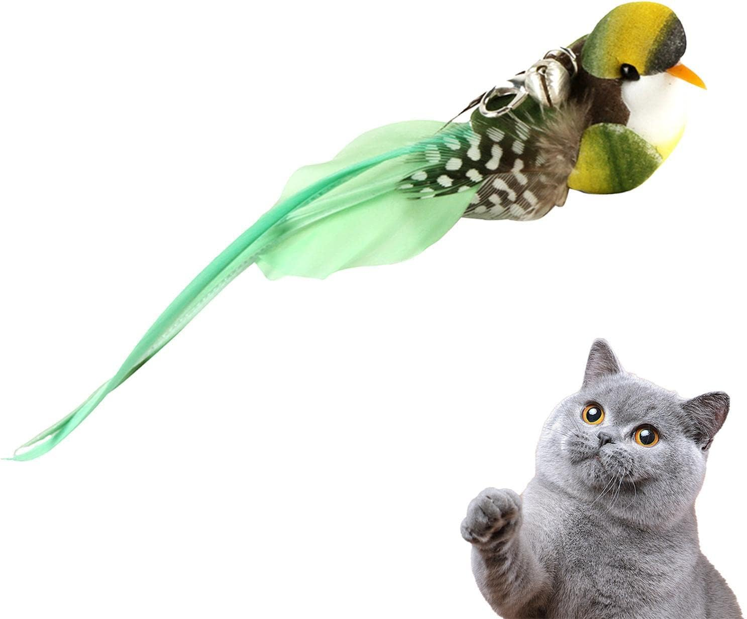 Bird Toy for Cats, Bird Cat Teaser Stick Toy with Bell and Feather, Cat Wand Replacement, Kitten Sticks, Interactive Cat Teaser for Pet Indoor Cats Puchen