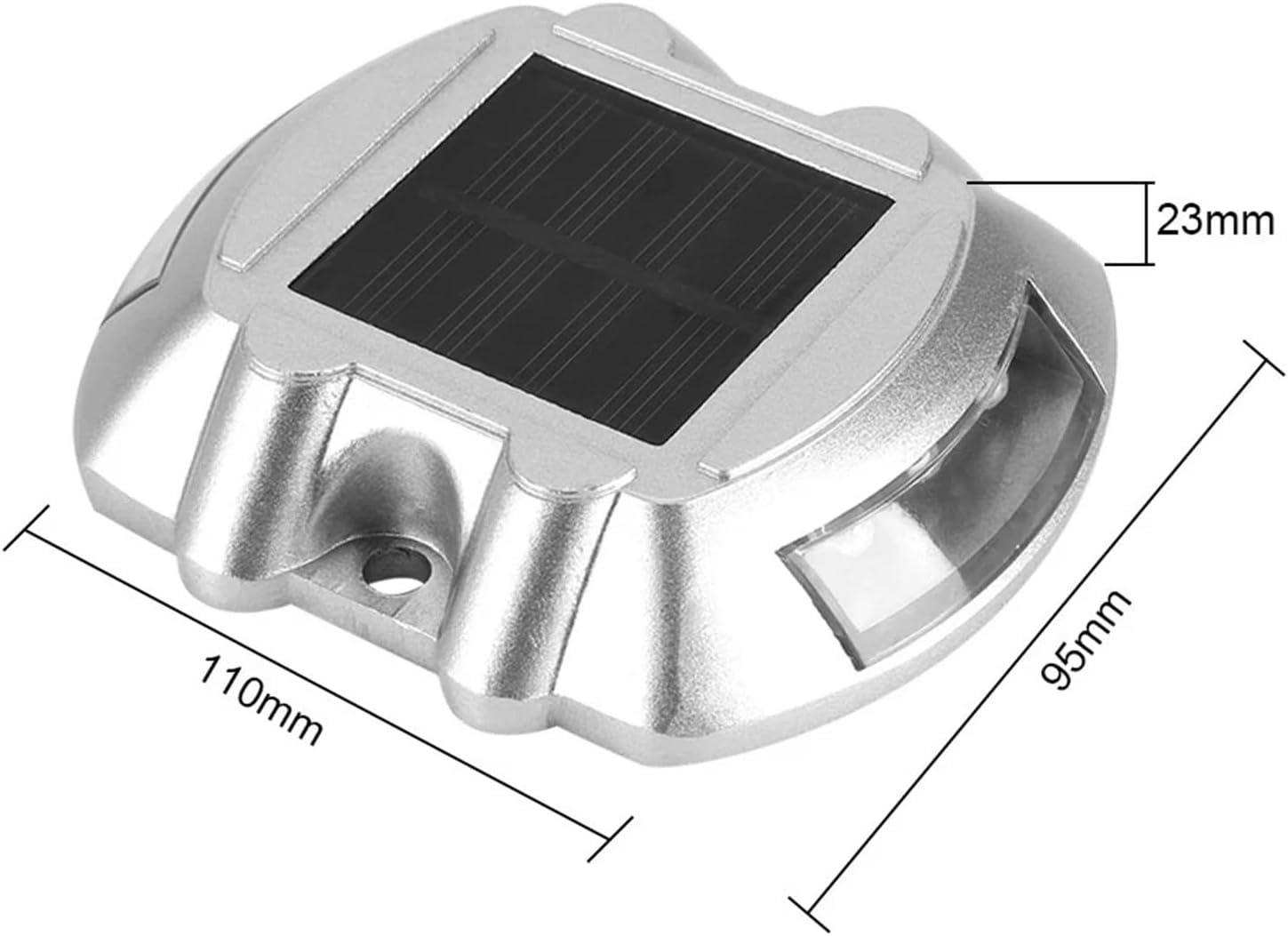 Driveway Solar Lights,Waterproof Outdoor Road Steps Deck Pathway Lights,White 2 PCS image number 1