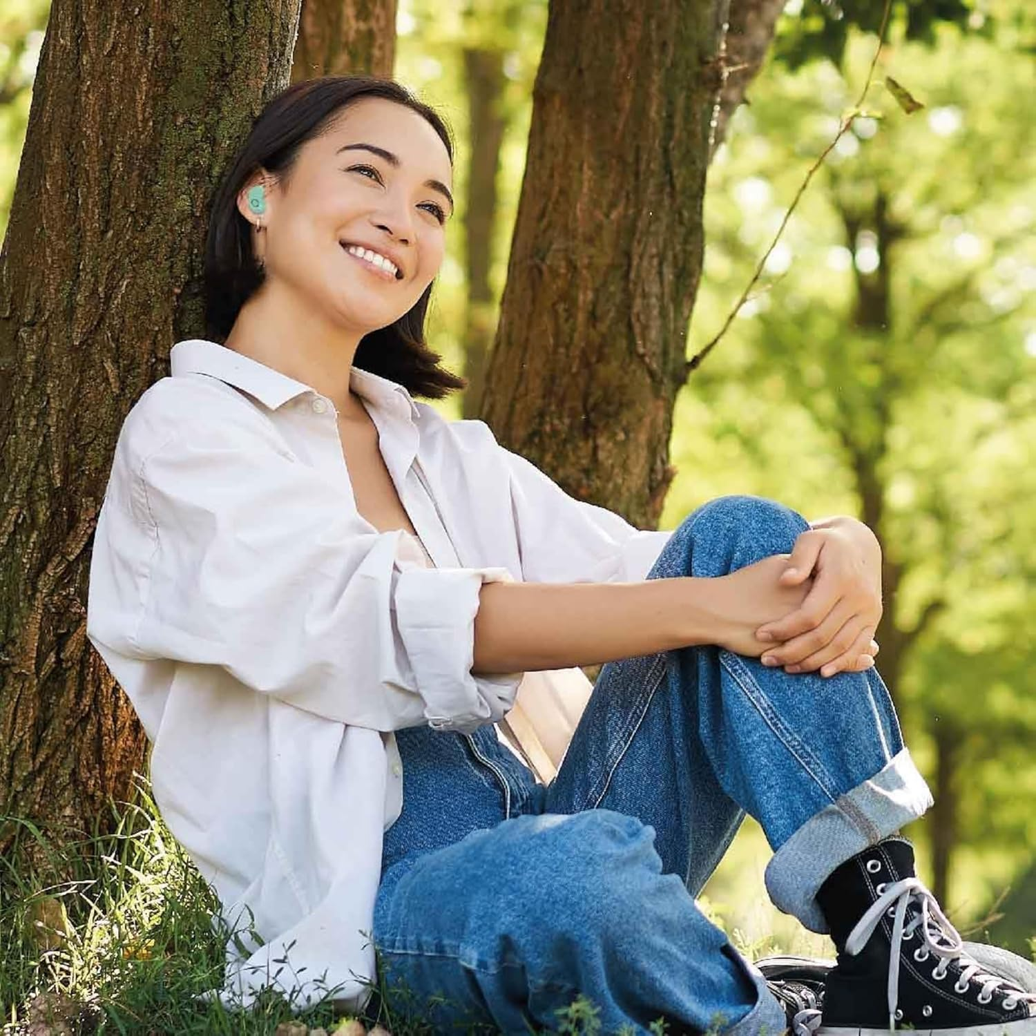 Laser TWS Mini Earbuds with ENC and LED Display Aqua, Wireless, Bluetooth, Charging Case, Battery Level Display image number 1