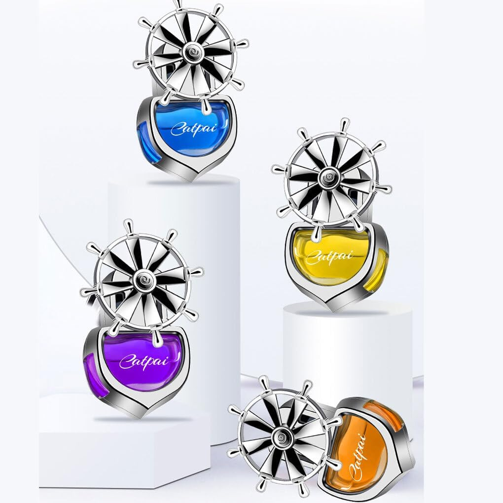 Tranquility Car Air Conditioner Vent Fragrance Clip Light and Noiseless Rotation Car Fragrance Essential Oil Car Perfume, Yellow image number 1