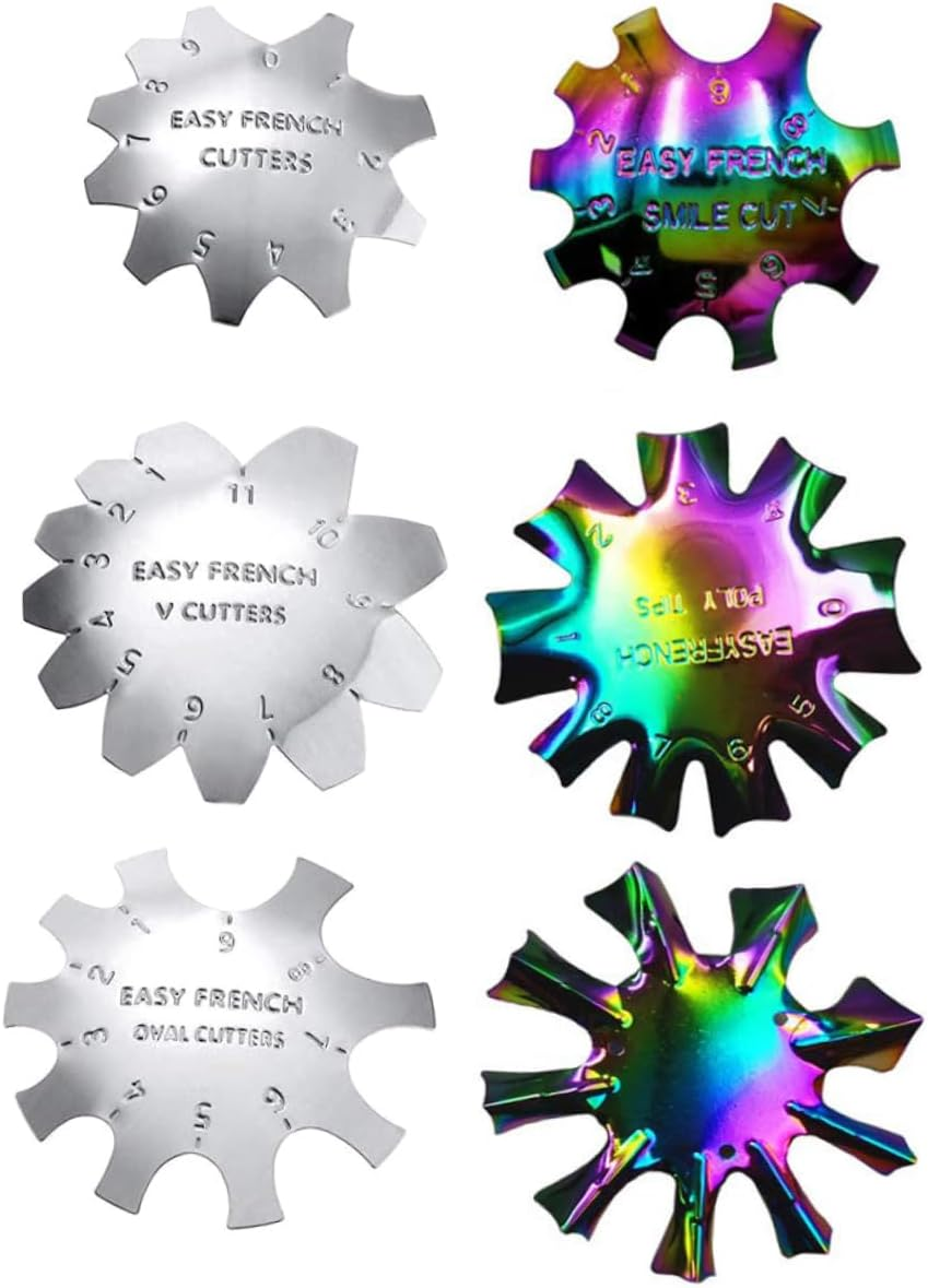 BATHVEVE 6Pcs Nail Art Template Kit Nail Trimmer Stencil for DIY Manicure Manicure Tools Safety image number 4