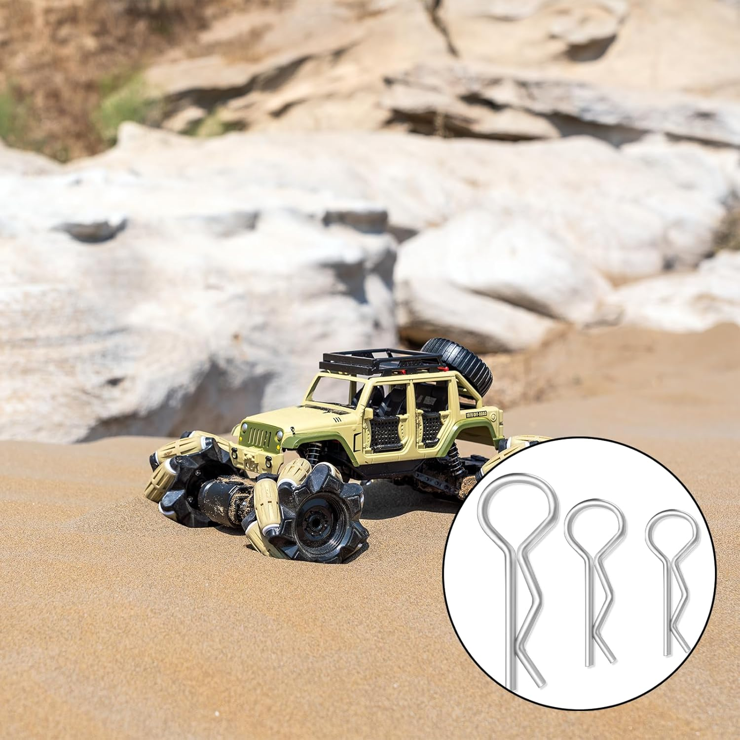 TEAONE Stainless Steel Body Shell Clip, 120 PCS R Pins Replacement Compatible with 1/8 1/10 1/16 for RC Hsp Car Truck Buggy Crawler Parts image number 1