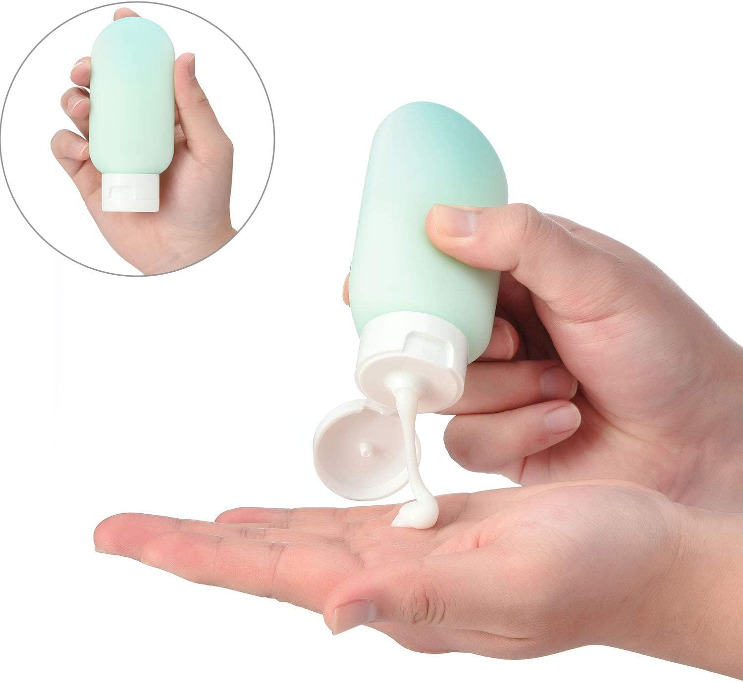 4 PCS PE Travel Bottles, 60Ml/Ea Leak Proof Clear Tubes Set for Toiletries, Squeezable Refillable BPA Free Toiletry Tubes Containers for Cosmetic Shampoo Lotion Soap Liquid with Stickers image number 2