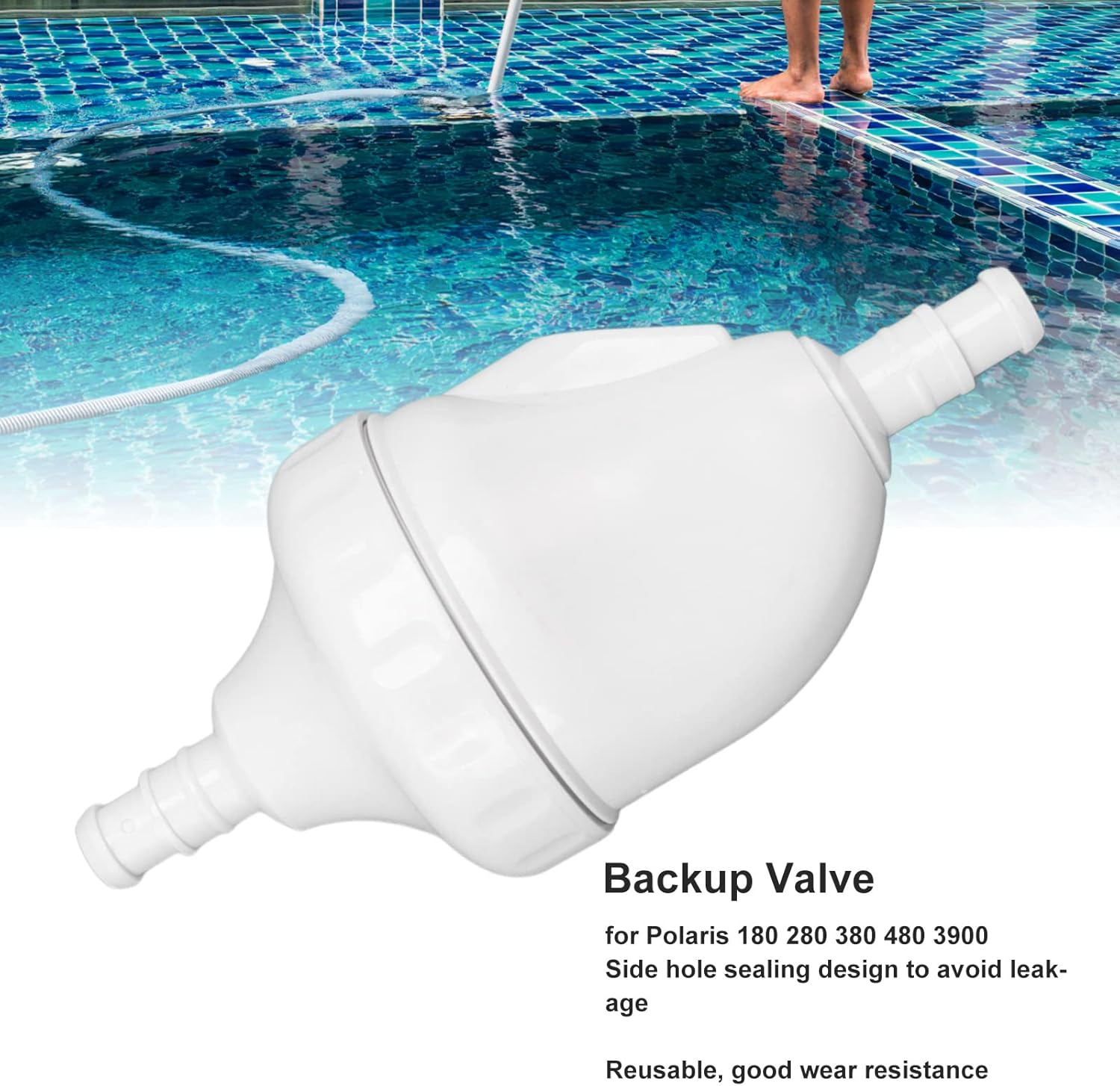 Backup Valve, G52 Pool Cleaner Backup Valve with 0.7 Inch outside Diameter Leakproof Plastic Pool Cleaner Parts Replacement for Polaris 180 280 380 480 3900 image number 2