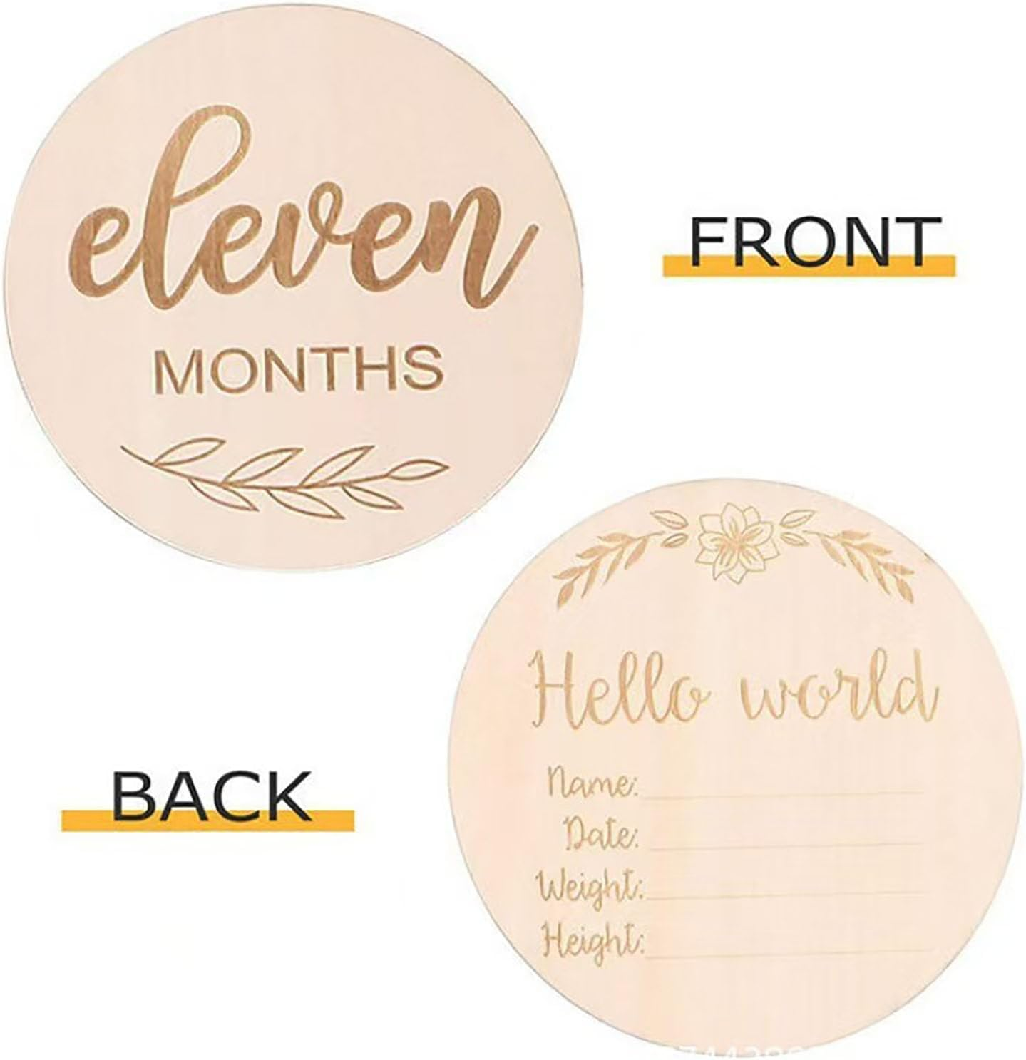 SYGELER Monthly Baby Milestone Maker Discs, Baby Milestone Signs for Newborn Baby, Baby Announcement Sign for 1-12 Month, Milestone Wooden Circles (Sage) image number 3