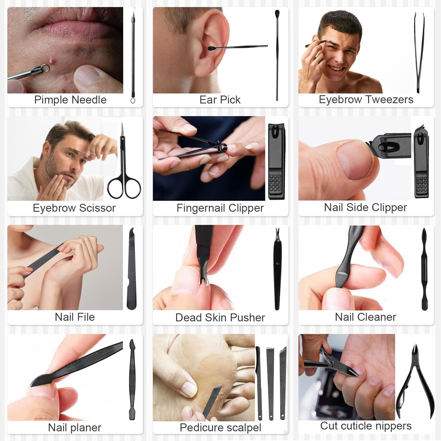 Manicure Set Professional Nail Clippers Pedicure Kit 16Pcs, Portable Stainless Steel Nail Kit Nail Clipper Set Manicure Set, Pedicure Kit Grooming Kit with Brown Leather Case for Men Women (Brown)