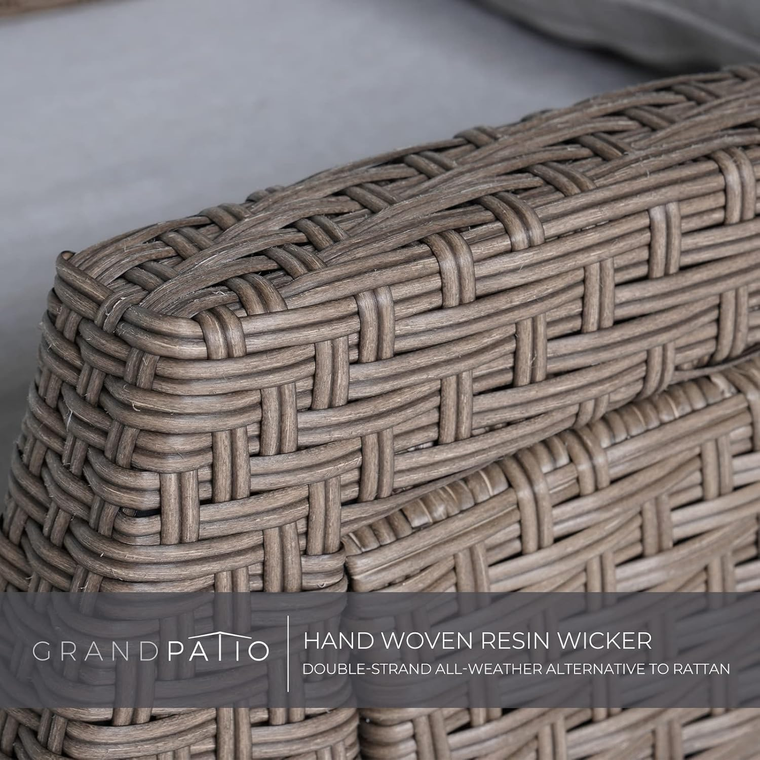 Grand Patio Indoor & Outdoor Recliner Chair PE Wicker Patio Recliner with Flip Table Reclining Lounge Chair, Mist Grey image number 4