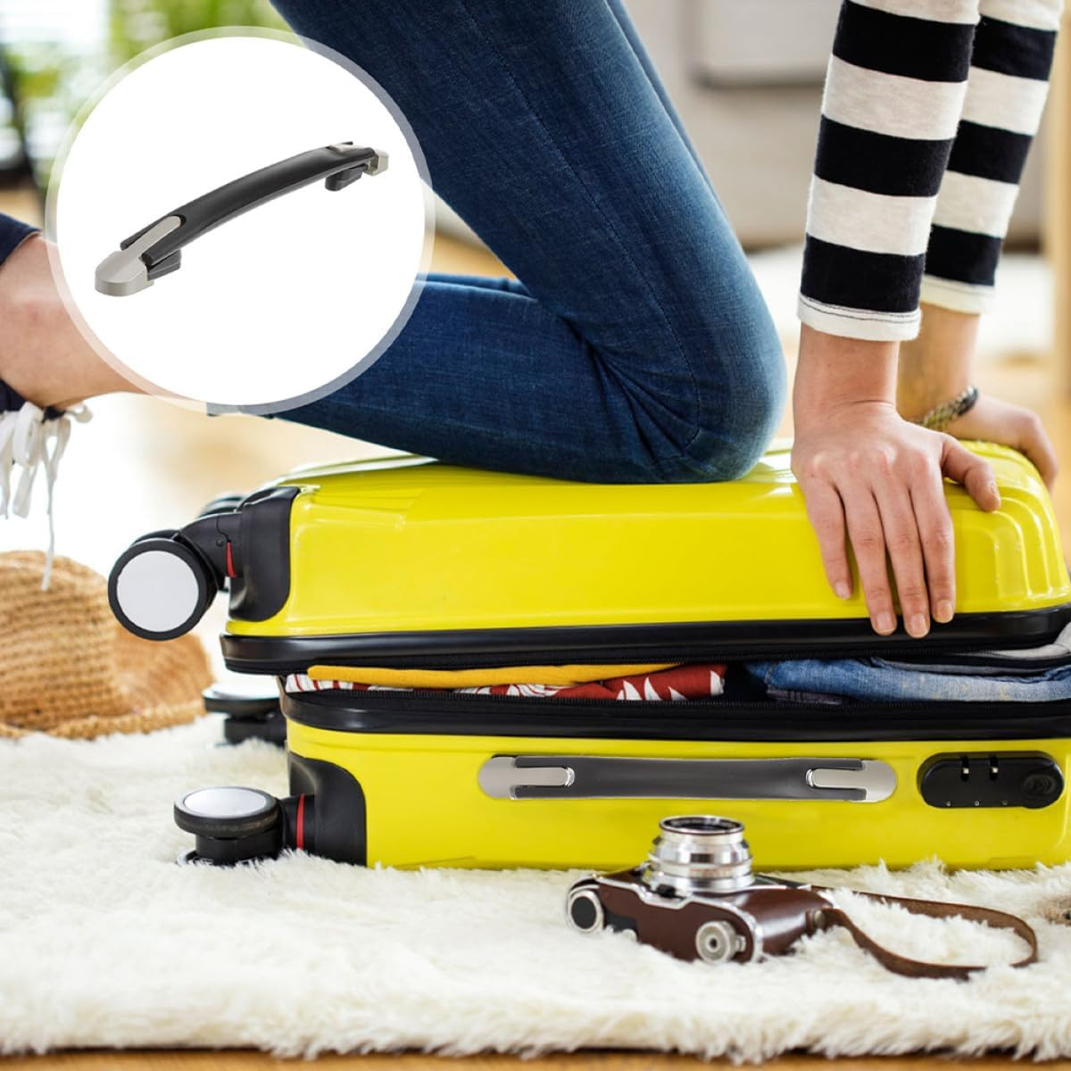 Hoement Plastic Suitcase Handle Grip Replacement Screws Luggage Handle Grip for Travel Suitcases and Bags and Travel Gear image number 4