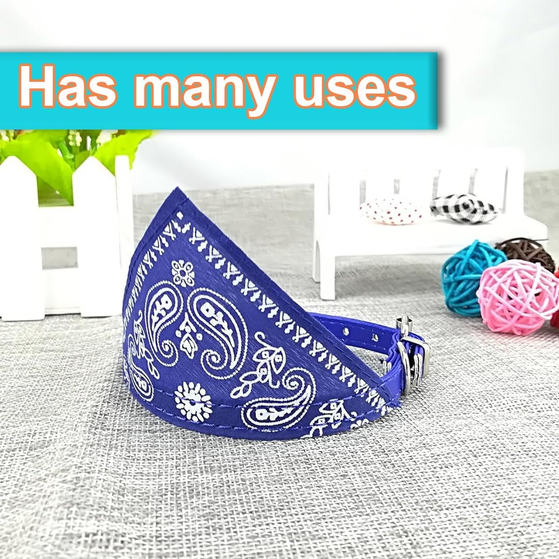 Bandana for Dogs, Headscarves, Dog Neckerchief, Triangular Scarf, Washable Cotton Dog Bandanas for Small, Medium, Large Dogs and Cats (1.5 X 38 Cm) image number 5