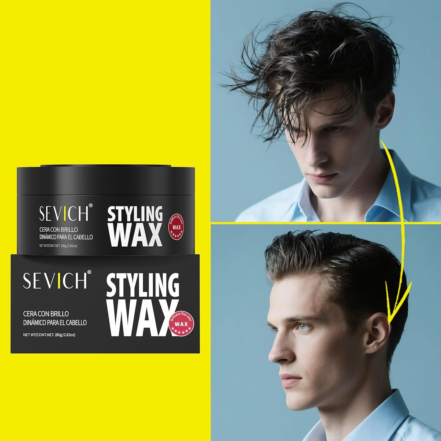 SEVICH Men'S Hair Styling Wax - Matte Powerful Hair Gel,Containing Plant Essence, Persistent Shaping,Fresh and Non Greasy, Easy to Clean, 80G image number 5