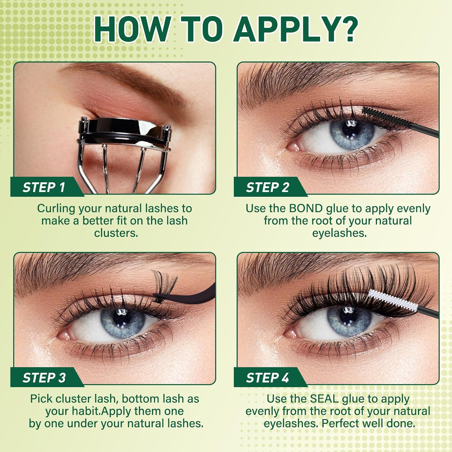 KEYYOULASH DIY Lash Extension Kit 280Pcs Individual Eyelash Extension Kit 40D50D D Curl 9-16MIX Lash Clusters with Glue Remover Applicator Easy to Use for Beginners(Kit-40D50D-D-9-16Mix) image number 4