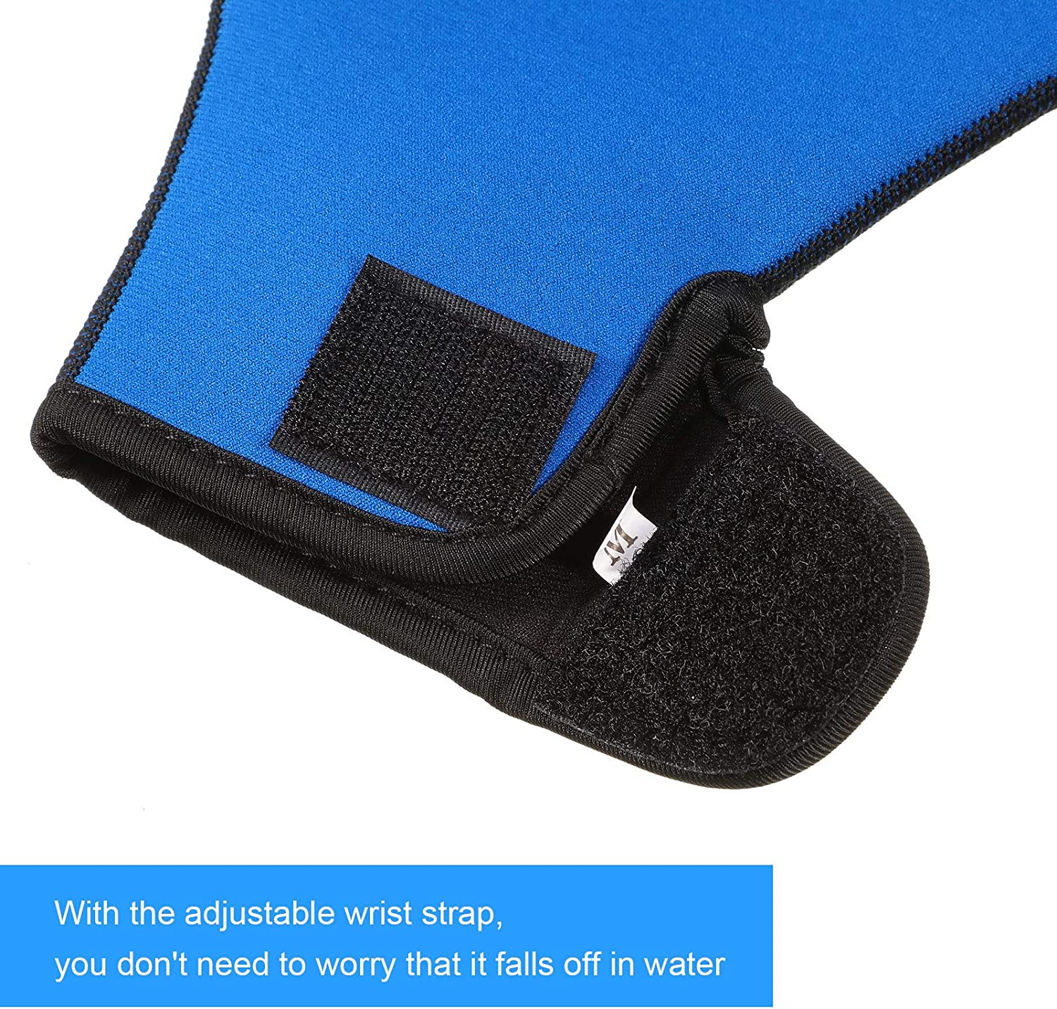 2 Pairs Swimming Gloves Aquatic Swim Training Gloves Neoprene Gloves Webbed Fitness Water Resistance Training Gloves for Swimming Diving with Wrist Strap image number 5