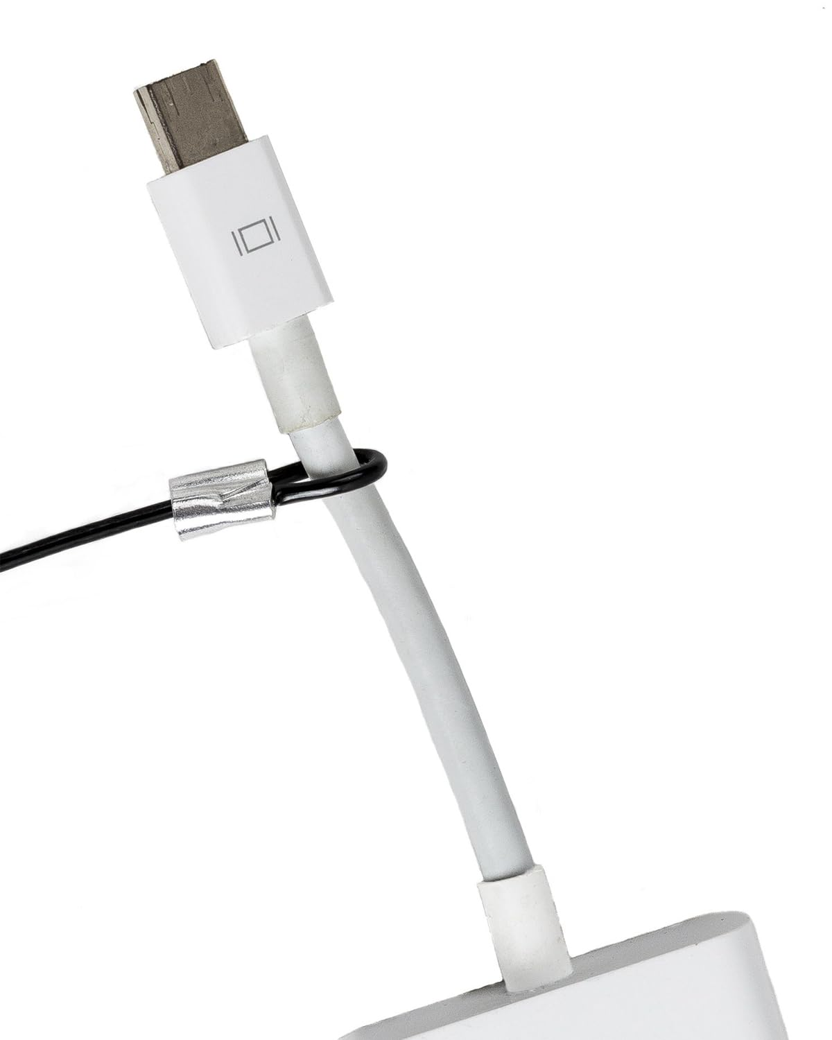 Patented Pre-Assembled Adapter Ties - Anti-Theft Cable Locks for Tools, Dongles, Tethers, Computer Adapters. Steel Cable, Security Lock, Easy Installation with Free Crimping Tool image number 5