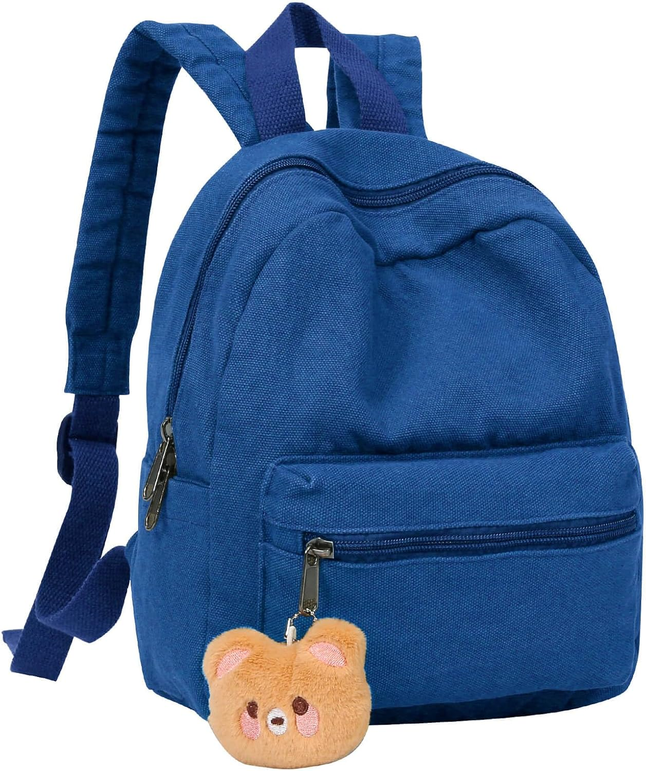 Phaoullzon Girls Mini Backpack Purse for Teens Kids Small Canvas Backpacks with Bear Pendant