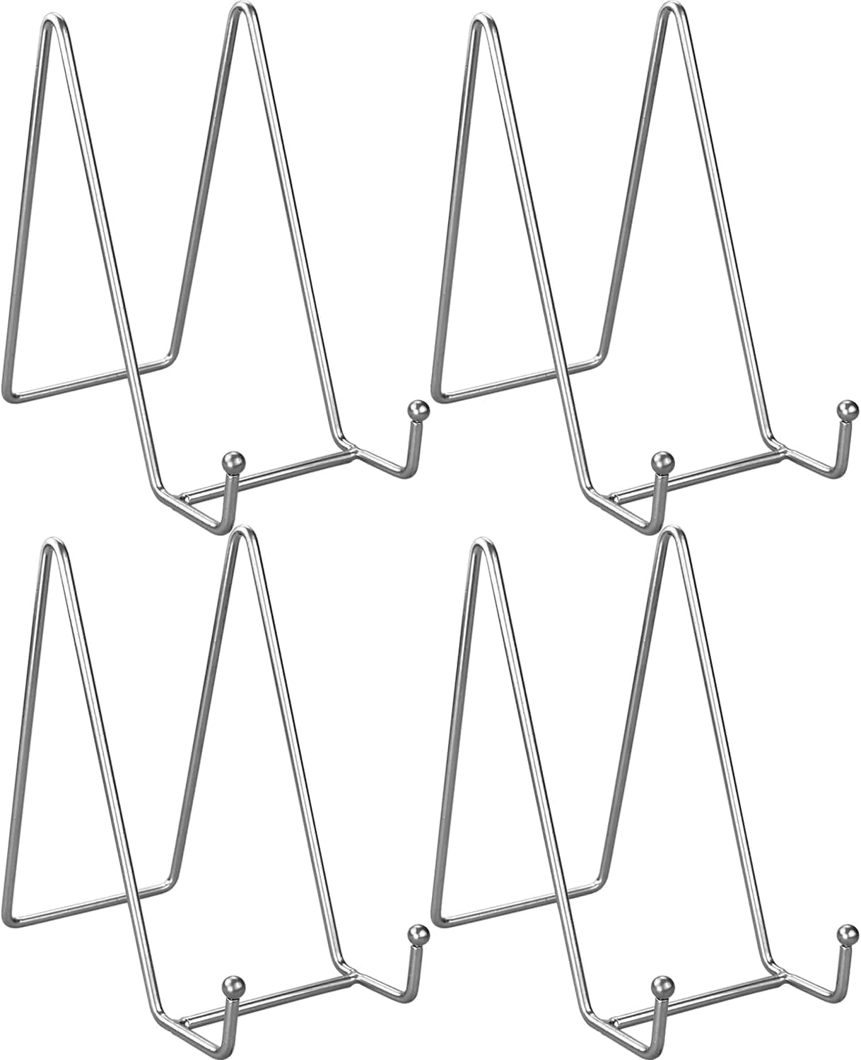 Roczential 4 Pack 6'' Display Photo Stand, Decorative Plate Display Stand, Book Display Stand Tabletop Art Decorative Trays(Gold)