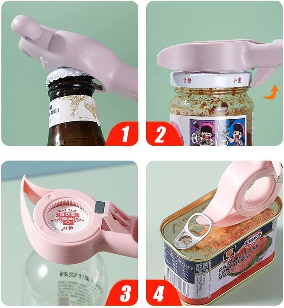 2Pcs 4 in 1 Jar Can Beer Bottle Opener - Multifunction Cute Bear Opener for Bottles and Cans image number 2