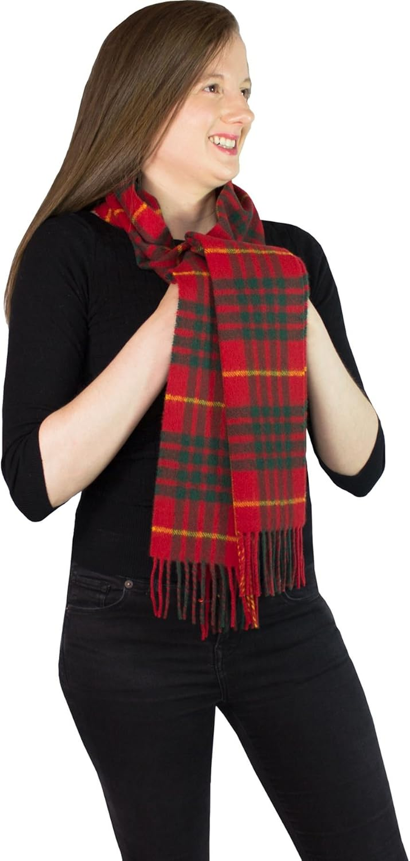 Cameron Clan Modern Tartan Brushwool Scarf image number 1